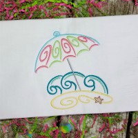 Summer Umbrella Machine Embroidery Design